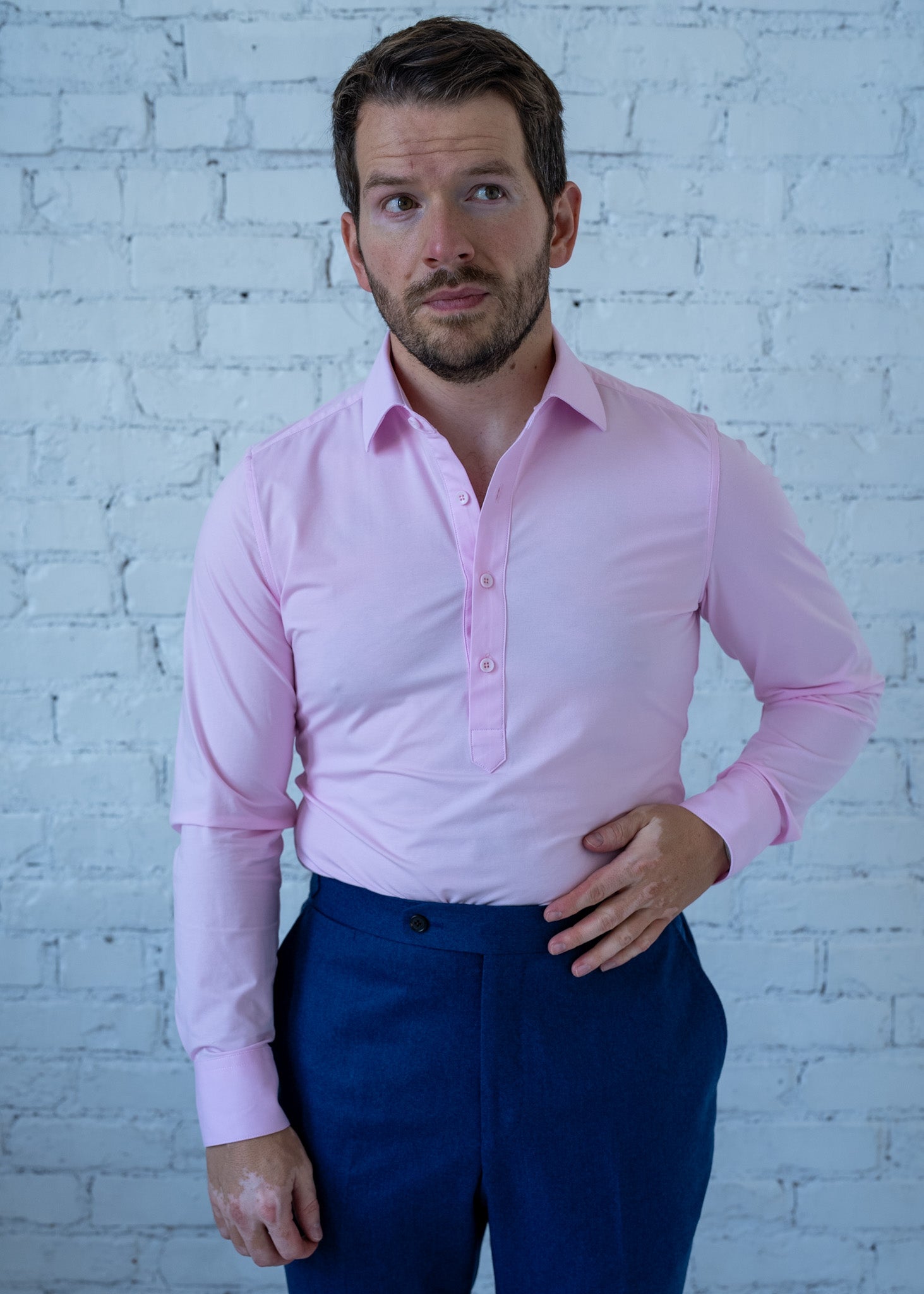 Pink Solid Stretch Everywhere Shirt